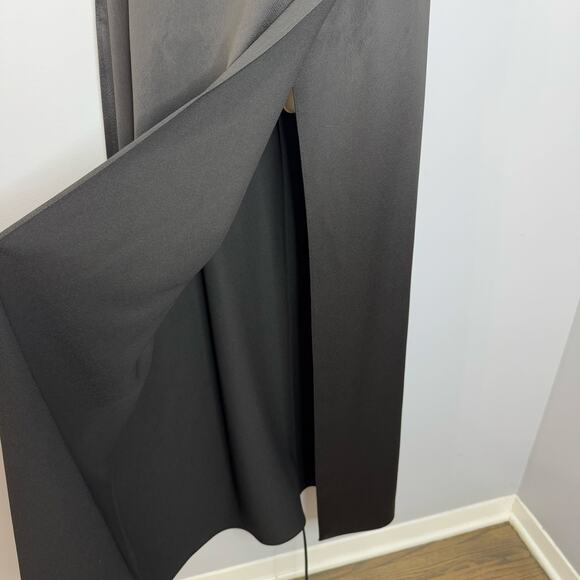 BHLDN Satin Cowl-Neck Midi Slip Dress Black Effortless Staple Tie Back Sz 6 - Picture 7 of 13